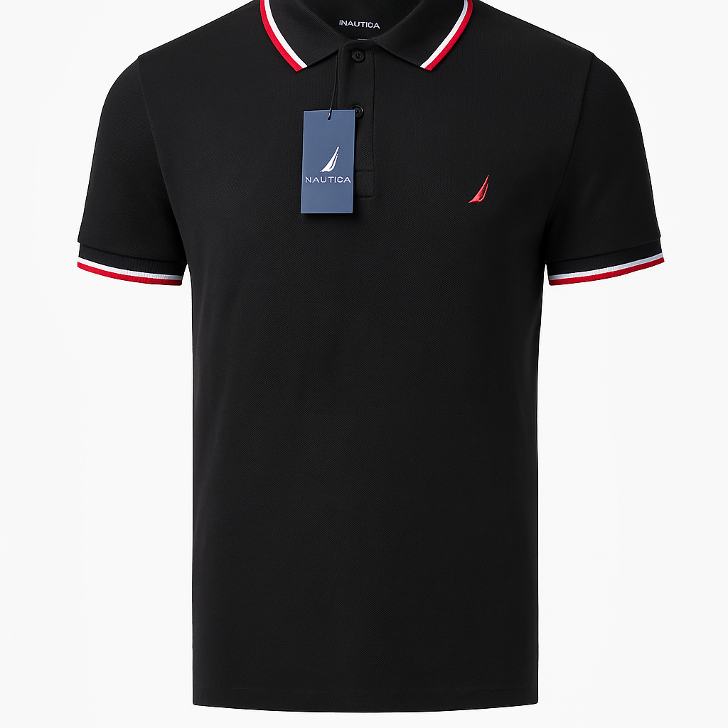 Nautica Black Sall Polo (Mayoreo)